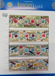 Garniture en dentelle de Tulle brodé Floral coloré maille élégante pour vêtements de mariage Textiles de maison bricolage artisanat décorations - Product Image 2