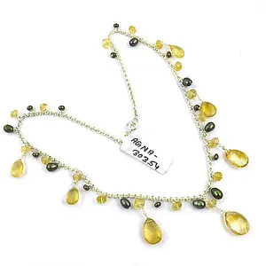 Collier pour femme en argent 925 avec perles d'ambre en forme de goutte d'eau, style bohème, à porter tous les jours - Product Image 2
