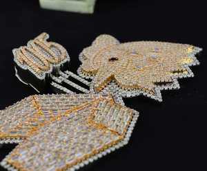 Pendentif personnalisé unique en forme d'oiseaux hip-hop en argent sterling 925 plaqué rhodium, avec moissanite VVS Ice, testé - Product Image 3