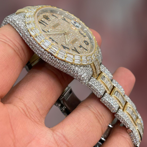 Cadran en verre carré unisexe de haute qualité Moissanite clouté glacé montre de luxe en diamant noir dernière au prix de gros New Age - Product Image 2