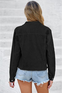 Veste en jean surdimensionnée pour femmes, boutonnée, décontractée, vêtements d'extérieur en jean avec rembourrage en coton, conception personnalisée, service assuré par le FEO - Product Image 2