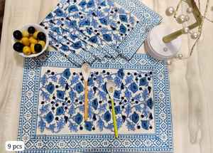 Manteles individuales tradicionales de algodón 100% hechos a mano Jaipur diseño étnico indio patrón Floral bloque de mano impreso manteles de mesa de comedor - Product Image 2