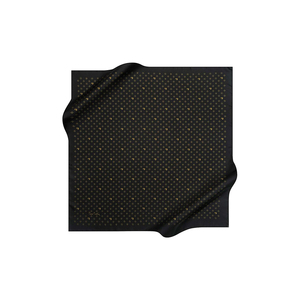 Black Cotton Square Scarf with Geometric Pattern - Product Image 1