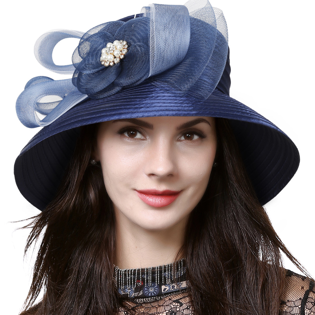 open lace back dress YOLAI Tea Party Organza Hat Hat for Women Church Wedding Cloche Bowler  Bucket Hats (Beige, One Size) at Amazon Women's Clothing store