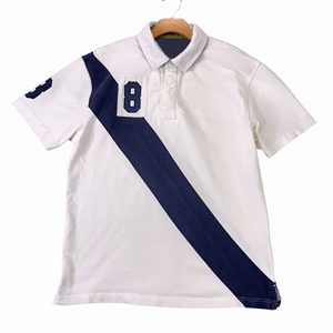 Polo blanco de estilo deportivo para hombre con rayas azules, manga corta, ropa deportiva, polos, Top para hombre - Product Image 1