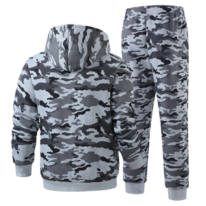 Camouflage hommes sweat à capuche ensembles automne survêtement ensemble homme à capuche + pantalon 2 pièces ensemble extérieur surdimensionné décontracté vêtements de sport pour hommes - Product Image 5