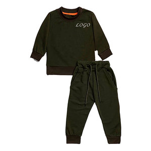 Conjunto informal para exteriores, ropa de color personalizado para niños, sudadera, conjuntos para correr, vestido informal de algodón de manga larga - Product Image 2