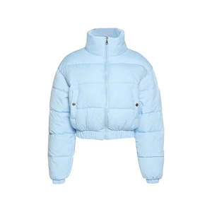 Custom Winter Bomber Blazer <b>Coat</b> Knitted Lightweight Cotton/Nylon Puffer Windbreaker Reversible Waterproof <b>Zipper</b> Closure 3D - Product Image 1