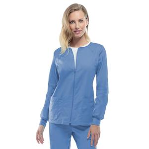 Chaqueta de calentamiento de enfermería atlética delgada para mujer con cremallera traje de uniforme exfoliante elástico para uso hospitalario temporada de verano - Product Image 1
