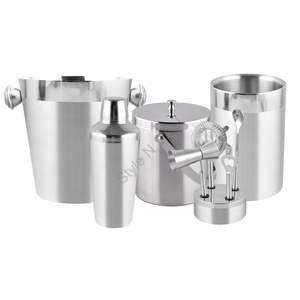 ชุดบาร์5ชิ้นพรีเมี่ยมสแตนเลสพร้อมวัสดุโลหะดีไซน์คลาสสิกที่มีสไตล์ - Product Image 1