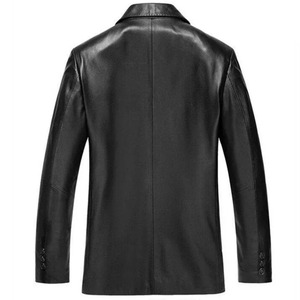 <span class=keywords><strong>Blazer</strong></span> kulit domba asli pria, jas kasual musim gugur tiga kancing - Product Image 2