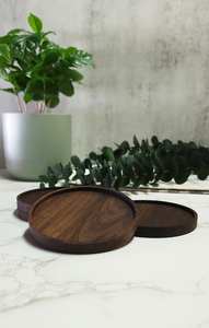 Ensemble de sous-verres en bois de noyer de qualité supérieure finition naturelle pour cuisine salle à manger décor de bureau Design rond - Product Image 6