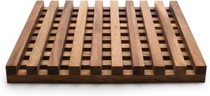 Dessous de plat vénitien, 10x10x1 pouces marron casseroles et poêles porte-théières accessoires de comptoir de cuisine antidérapants résistants à la chaleur - Product Image 3