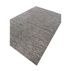พรมขนสัตว์ทอแบบแบน Indusbar สีเทาและสีดำ ลายเรขาคณิตและลวดลายนามธรรม สำหรับห้องโถงและพื้นบ้าน พรมปูพื้นทรงสี่เหลี่ยมผืนผ้าจากปอกระเจา-Pdwl-671 - Product Image 2