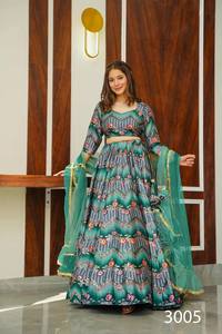 คอลเลกชัน lehenga choli ที่ออกแบบโดยนักออกแบบผ้าไหมแคตตาล็อกเต็มรูปแบบมีจำหน่ายในอัตราขายส่งออกแบบโดยนักออกแบบ lehenga choli - Product Image 4