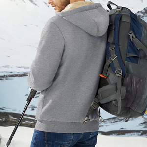 Trending Men's Lightweight Sherpa-Lined <b>Jacket</b> with Soft <b>Fleece</b> Exterior - Ideal for Comfortable Layering on Cool Evenings - Product Image 6