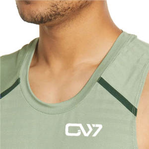 Camiseta sin mangas deportiva para hombre 100% transpirable y de secado rápido diseño único tejido de punto precio bajo - Product Image 4