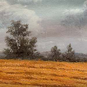 20in × 24in 100% dipinti ad olio dipinto a mano campo classico con tre persone in fattoria belle arti - Product Image 3