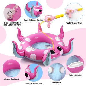Bouée gonflable créative en forme de pieuvre pour enfants avec pistolet à eau, jouet de natation pour tout-petits de 3 à 12 ans, idéale pour les fêtes estivales en piscine et les activités de plein air - Product Image 4