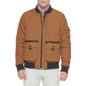 Veste bomber en toile pour homme de haute qualité, sur mesure, vente en gros, coupe ample, séchage rapide, écologique, col rond, broderie sur le devant - Product Image 4