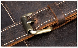 Sacoche pour ordinateur portable Crazy Horse en cuir véritable Vintage Messenger Hommes Femmes LPG-0067B - Product Image 2