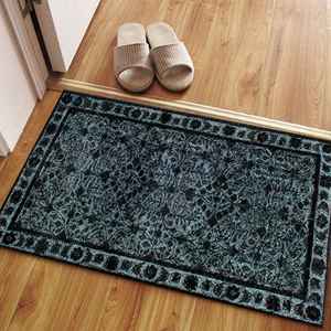 Alfombra Negra con Medallón de Estilo Turco Étnico, Impresa en 3D, con Pelo Suave - Product Image 5