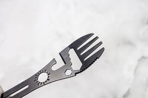 Huaju công nghiệp sống sót Cắm Trại Đi Bộ Đường Dài bushcraft hàng ngày mang theo thép không gỉ spork Multitool muỗng dao nĩa - Product Image 6