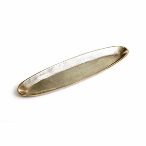 Bandeja ovalada de aluminio para servir, elegante y ligera, para cocina, comedor y decoración del hogar - Product Image 1
