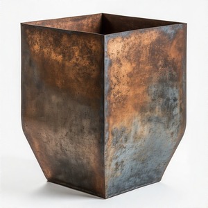 Jardinière traditionnelle en métal vieilli avec bordures de vigne gravées et élégance sculptée à la main offrant un appel intemporel aux patios de luxe - Product Image 4