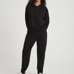 Conjunto Deportivo de Mujer 100% Algodón, Diseño Único, Sudadera Regular, Pantalón Informal, Cómodo, Otoño, Tejido Sólido - Product Image 1