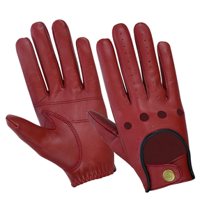 Gants de conduite en cuir véritable de qualité supérieure pour hommes Gants de voiture ventilés en peau de vache souple classique - Product Image 5