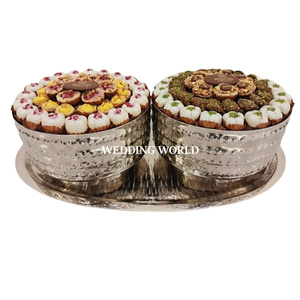 Tazón de Chocolate de Acero Inoxidable Martillado con Bandeja, Nuevo Tazón de Chocolate de Metal de Diseño de Lujo en Oferta - Product Image 1