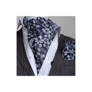 Conjunto de pañuelo y bufanda para hombre con estampado floral azul, talla única - Product Image 1