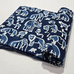 Jaipur ผ้าฝ้ายบล็อกพิมพ์ด้วยมือแบบ100% ทำด้วยมือผ้าฝ้ายแบบดั้งเดิมเป็นมิตรต่อสิ่งแวดล้อมระบายอากาศได้ - Product Image 1