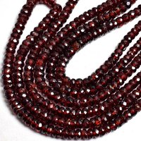 Perles Rondelle à facettes grenat naturel du Mozambique pour la fabrication de bijoux perles de pierres précieuses rouges de haute qualité en gros