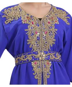 ผ้าทอลายผ้าจอร์เจียสีน้ำเงินเข้มผ้าทำจากผ้า zari kaftans อิสลาม - Product Image 2
