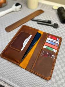 ALW Usine Personnalisable Luxe Hommes Vintage Plein Portefeuille En Cuir Véritable Long Titulaire De La Carte Fermeture À Bouton Portable OEM LW11 - Product Image 4