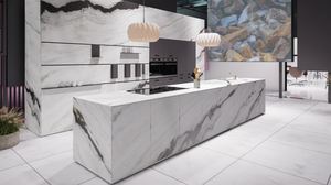 Custom Kitchen Bathroom Vanity <b>Tops</b> Porcelain Natural Stone Countertops Carrara Calacata Marble for Hotel Projects Prefab Cut - Product Image 3