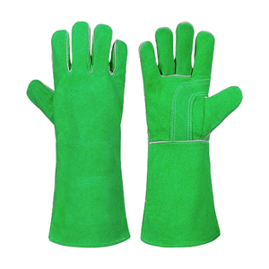 Guantes de cuero de vaca reforzados duraderos personalizables, seguridad reflectante, construcción, mano de soldadura resistente a la abrasión - Product Image 4