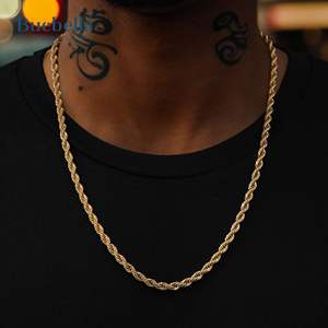 Venta caliente 925 Plata 18K Chapado en oro 5mm Moissanite Miami Collar de cadena de eslabones cubanos para hombres Producto de regalo - Product Image 1