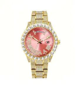 Hip Hop Fashions Quartz Watches, Party Dress Accessories Diamonds Watches Men's Best Watches Sterling Silver Moissanite Diamonds