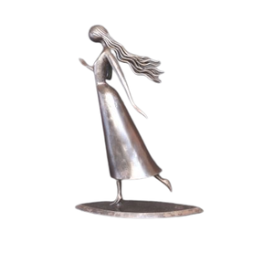 Venta al por mayor de alta calidad moderno abstracto color plata mujeres figura escultura para decoración al aire libre - Product Image 1