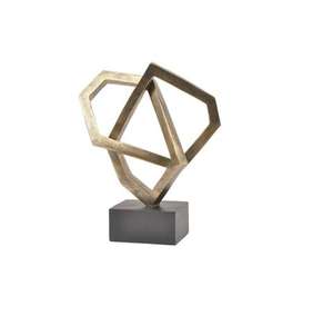 Sculpture en aluminium moulé avec finition dorée, design personnalisé avec accessoires de table, décoration pour hôtel, maison, bureau - Product Image 2