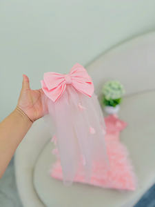 Vestido de princesa de varias capas con lazo para el cabello incluido, para que las niñas lo usen en fiestas de cumpleaños o actuaciones. Admite ODM/OEM. - Product Image 3