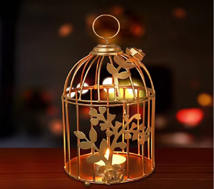 Moroccan Geometric Lantern LED <b>Tealight</b> <b>Candle</b> <b>Holder</b> Ramadan & Eid Decor Boho Table Lantern Shadow Pattern Night Light - Product Image 1