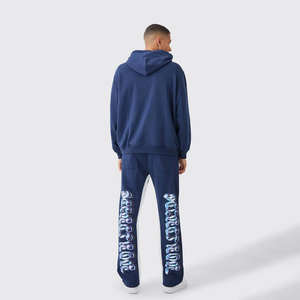 Ensembles de vente en gros de survêtements en polyester personnalisés pour hommes de haute qualité nouveau design pull à fermeture éclair évasée avec logo brodé - Product Image 5