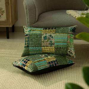 Hermosa funda de cojín de algodón indio hecha a mano con diseño de retazos cojín al por mayor funda de almohada Kantha funda de almohada Popular - Product Image 2