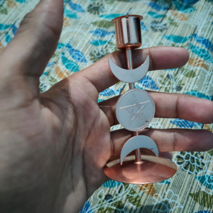 Portavelas de Cobre Hecho a Mano, Único, para Velas de Té, Decoración Navideña para el Hogar, Impresión en Grabado de 2 Colores, Actividades Religiosas - Product Image 1