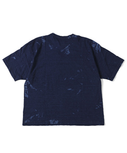 T-shirt à col haut en tissu jersey de coton teint indigo en gros - Product Image 2