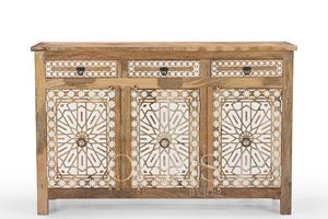 Aparador Rústico Hecho a Mano con Cajones de Almacenamiento y Tres Puertas para Sala de Estar en Estilo Natural - Product Image 3